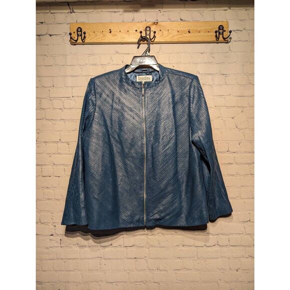 Bradley Bayou designer leather fitted jacket 1X - Picture 1 of 5